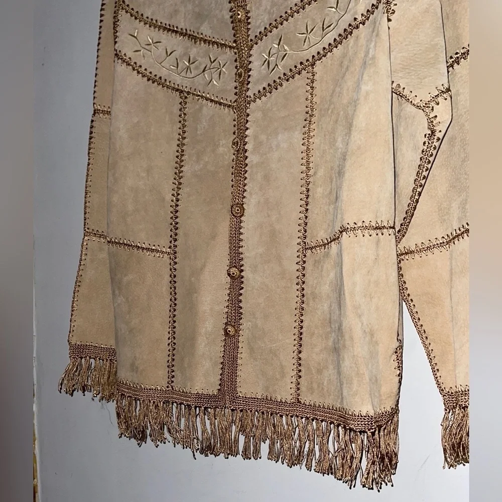 NWOT Dress Batn Boho Fringe leather Blend jacket - Picture 5 of 9